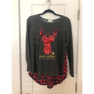 Simply Southern Reindeer Sequins Shirt